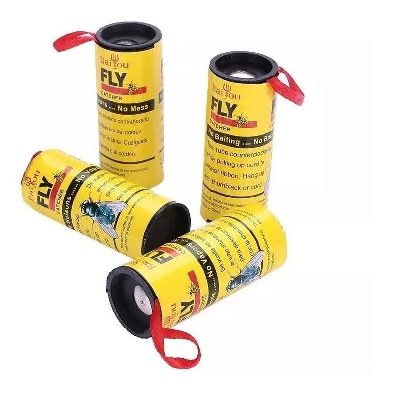 Pack X4 Mata Moscas Repelente Moscas Papel Adhesivo Mosca