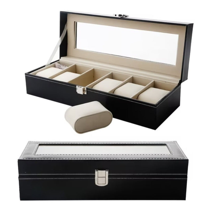 Organizador De Relojes Caja Para Guardar Reloj Estuche 6pza