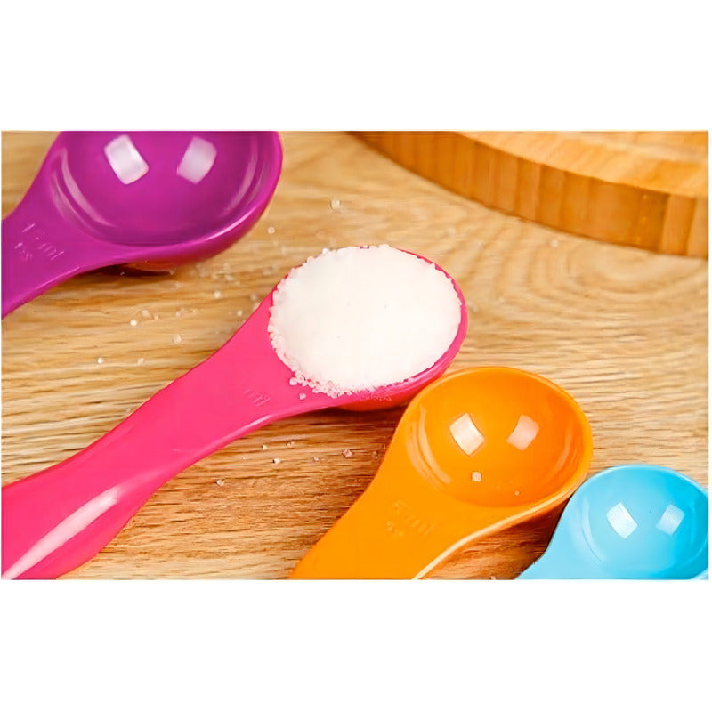 5 Cucharas Medidoras Cocina Repostería Medida Tazas Color Variado