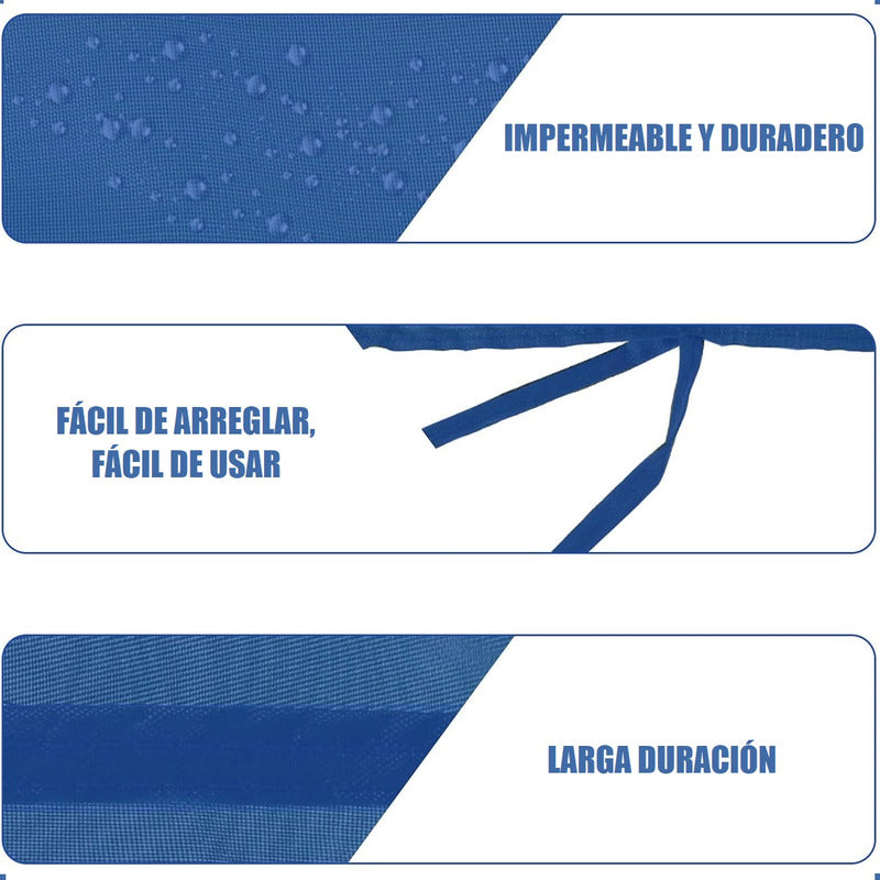 Pack X2 Repuesto Toldo Lona Lateral 3x3 Azul Laterales Toldo