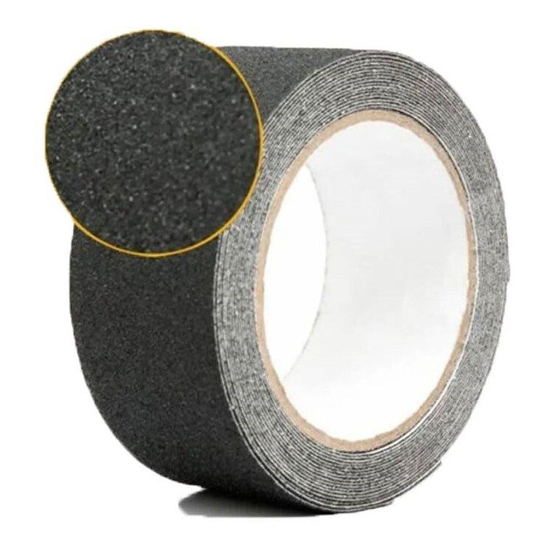 X2 Cinta Antideslizante Negro 50mmx5mts Para Pisos Escalera