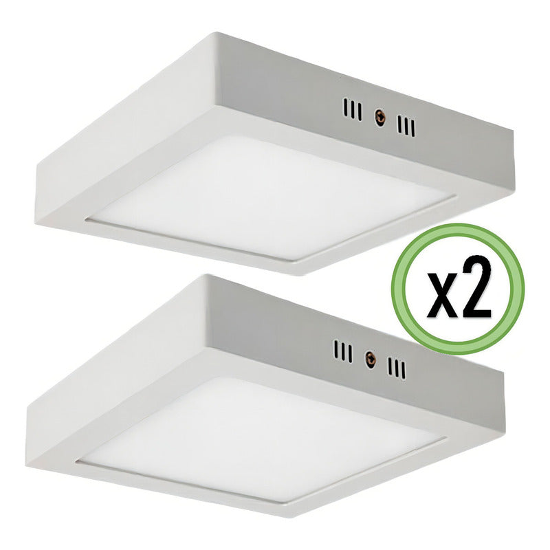 Pack X2 Foco Led Foco Led Sobrepuesto 12w Lamparas Techo Color Blanco