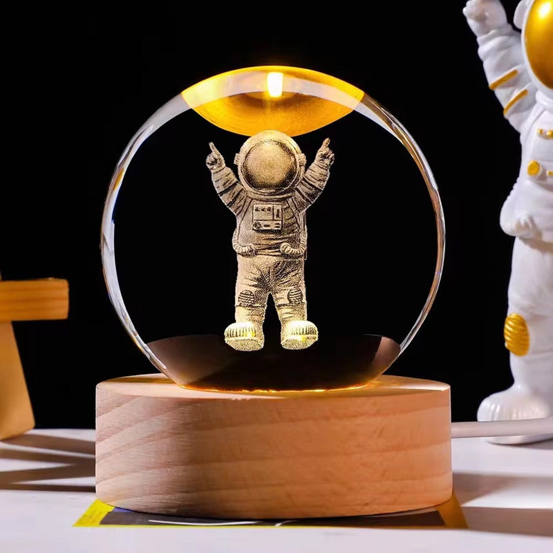 Pack X2 Lámparas De Cristal 3d Lámparas Led Bola De Cristal
