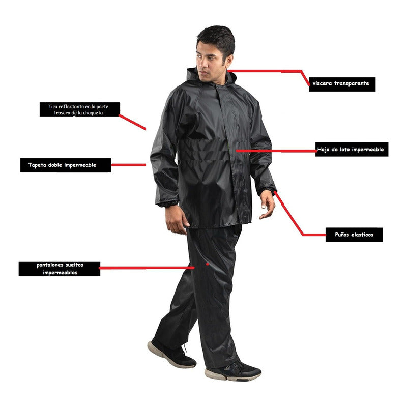 Traje Lluvia Impermeable Trajes De Agua Impermeable 2 Pcs