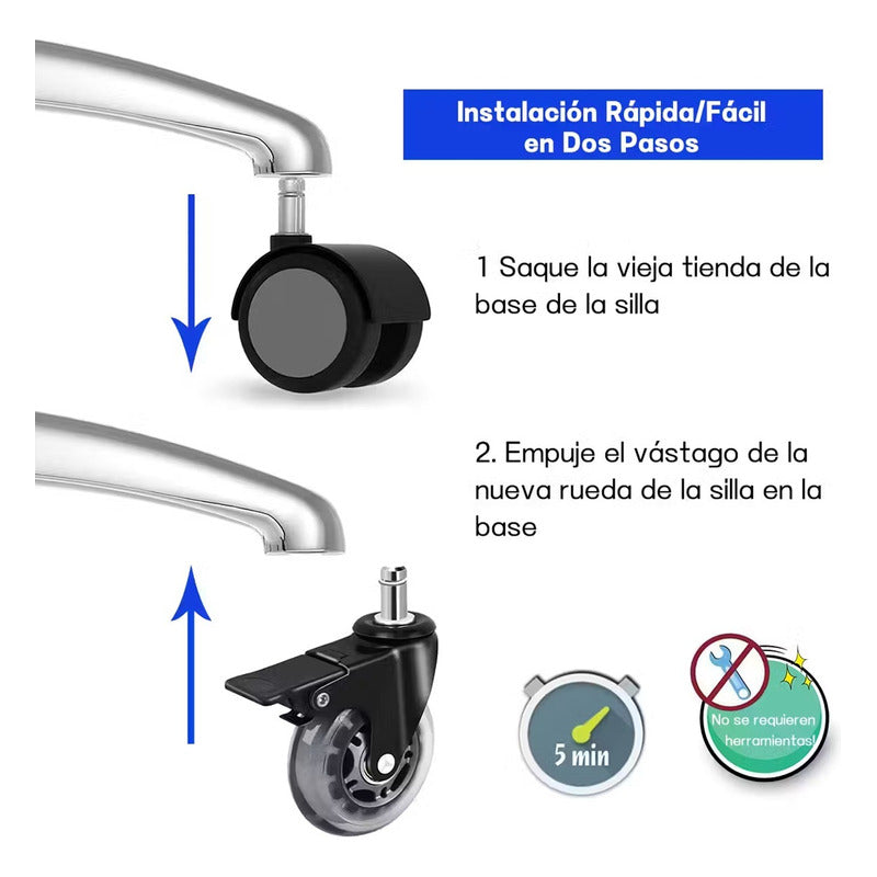 Pack X10 Ruedas De Silla Ruedas Escritorios Ruedas Multiusos