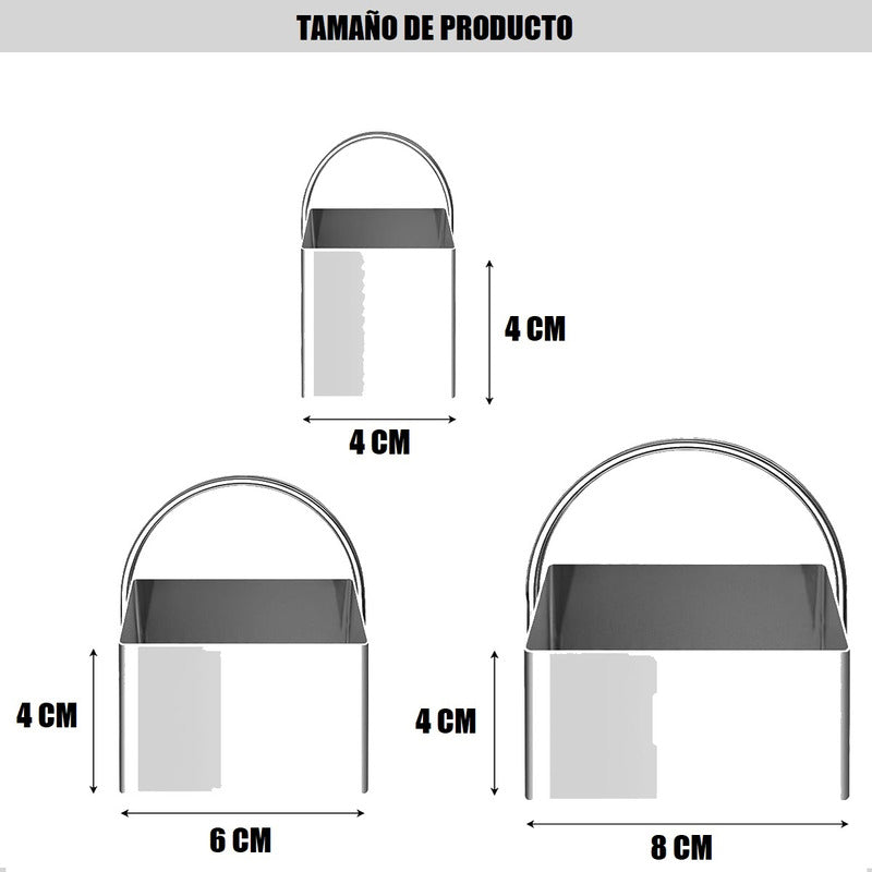 Pack X2 Cortador De Galleta Molde Cortador Galleta Cuadrado