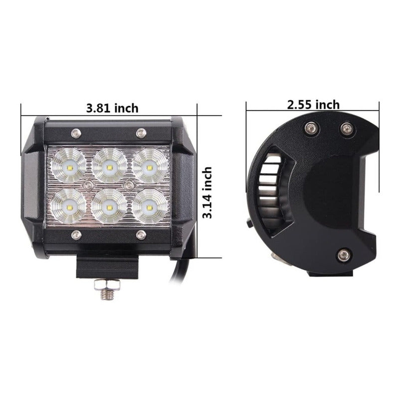 Pack X4 Neblinero Focos Led Para Auto Exterior Neblinero 18w