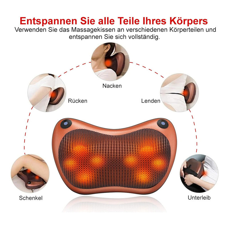Masajeador Eléctrico Almohada Cojín Lumbar Cuello Piernas