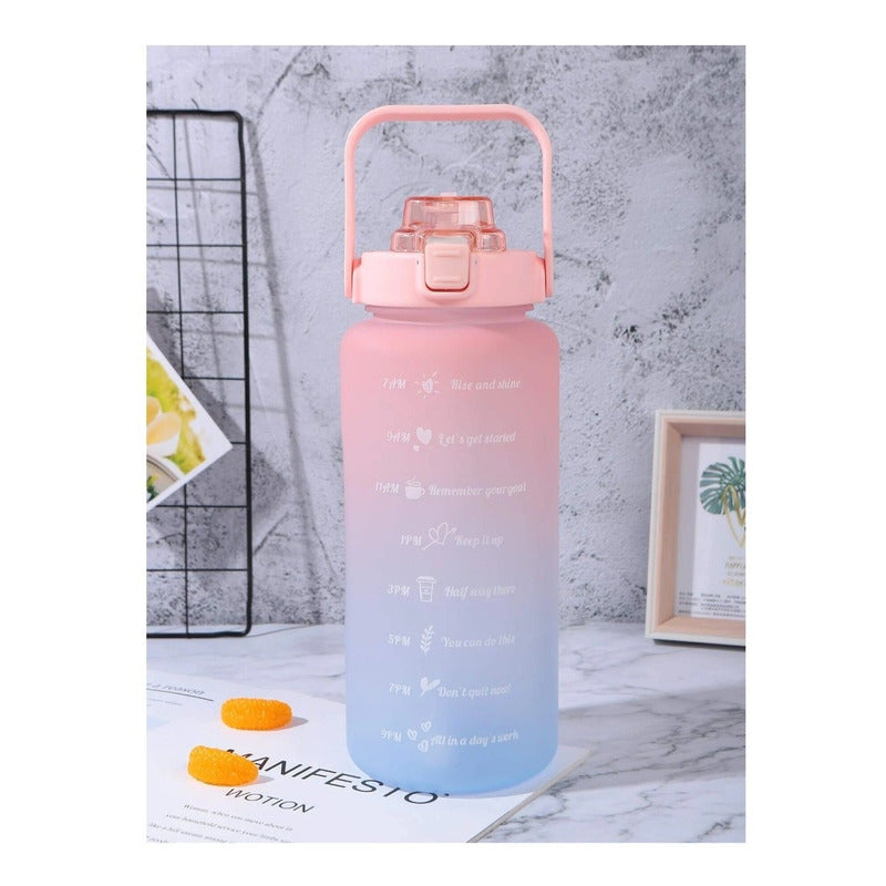 Botella De Agua Portátil Sport 2 Litros Botella Con Horarios