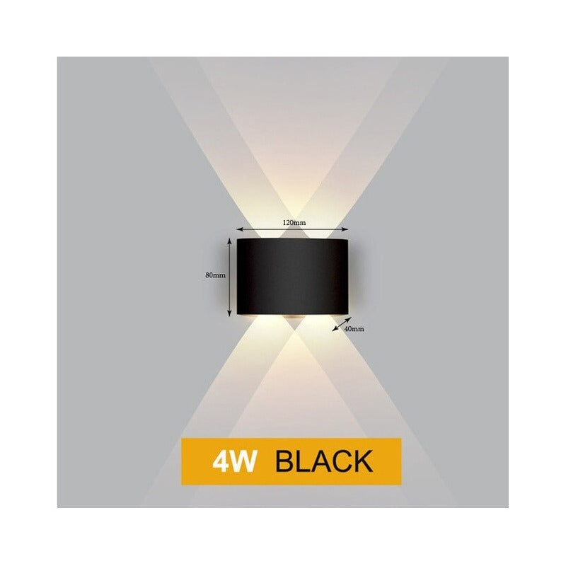 Pack X2 Lampara Led Focos Exterior Pared 4w Luz Fria 6000k