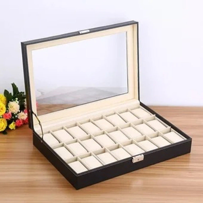 Organizador De Relojes Caja Para Guardar Reloj Estuche 24pza