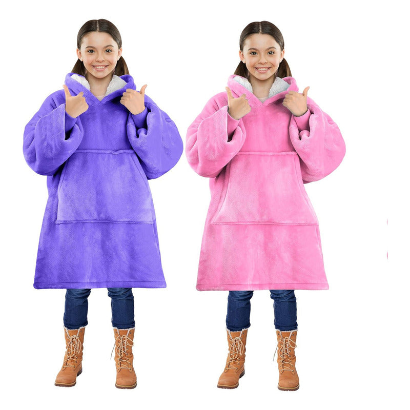 Pack X2 Poleron Peludo De Niña Poleron Con Capucha Niño Polerones Poleron Gigante Poleron Sherpa Frio Invierno Arcashopping Pijama Polar Manta Sherpa