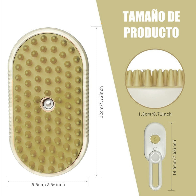 Pack X2 Cepillo Vapor Gato Quita Pelos Mascotas Peine Vapor