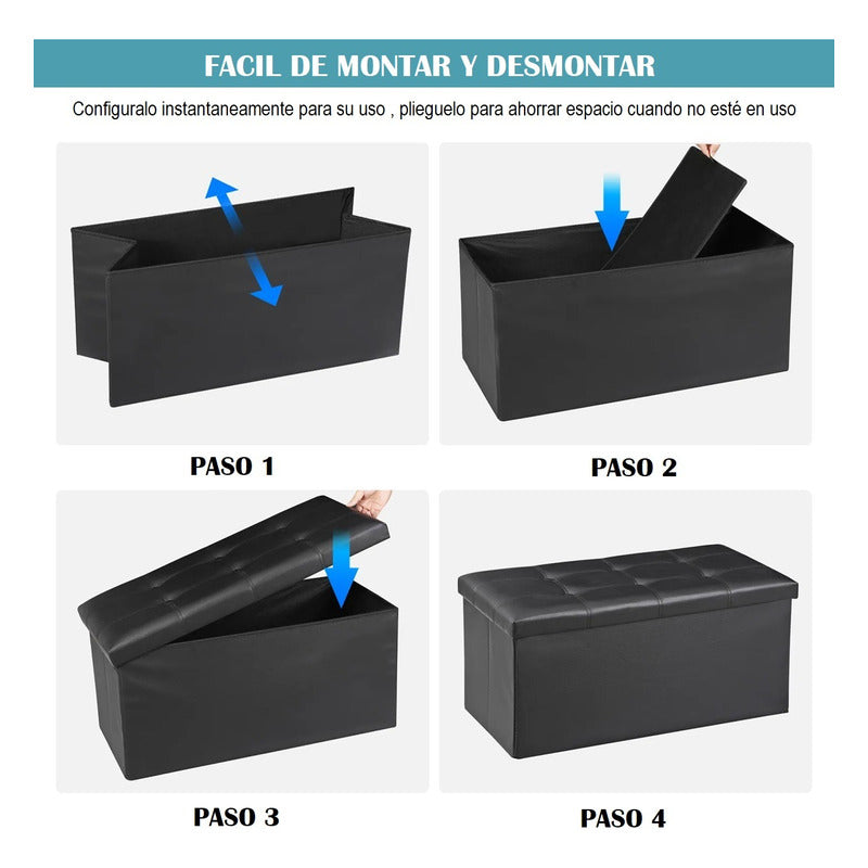 Puff Organizador Taburete Plegable Banco Organizador Baúl