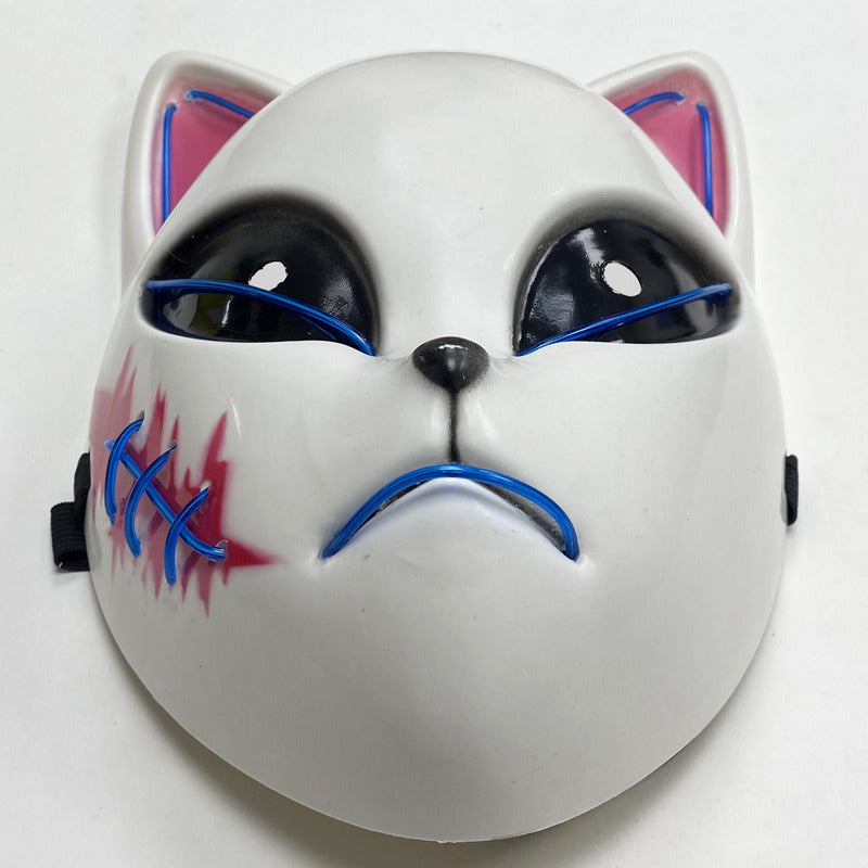 Mascara De Gato Kimetsu No Yaiba Con Luces Mascara Halloween