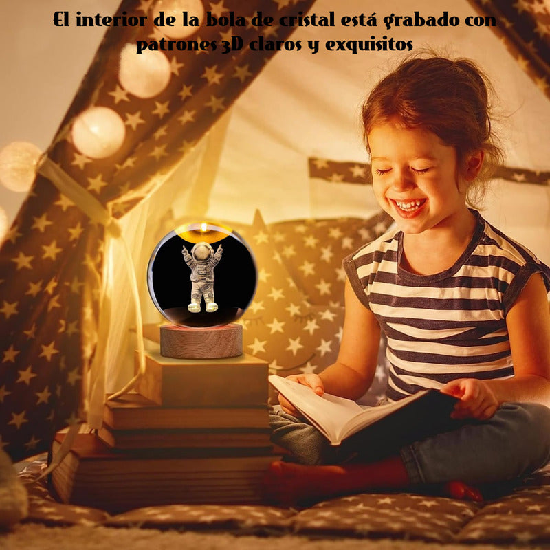 Lámpara De Cristal 3d Lámpara Led De Noche Bola De Cristal