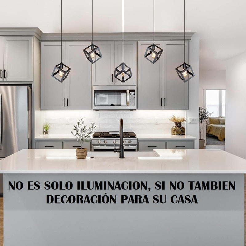 Lámpara Colgante Vintage Cuadrada Lámparas Living Comedor