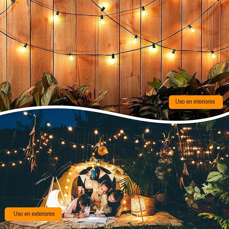Guirnalda Luces Vintage Solares Cascada Luces Led Solar 7.5m