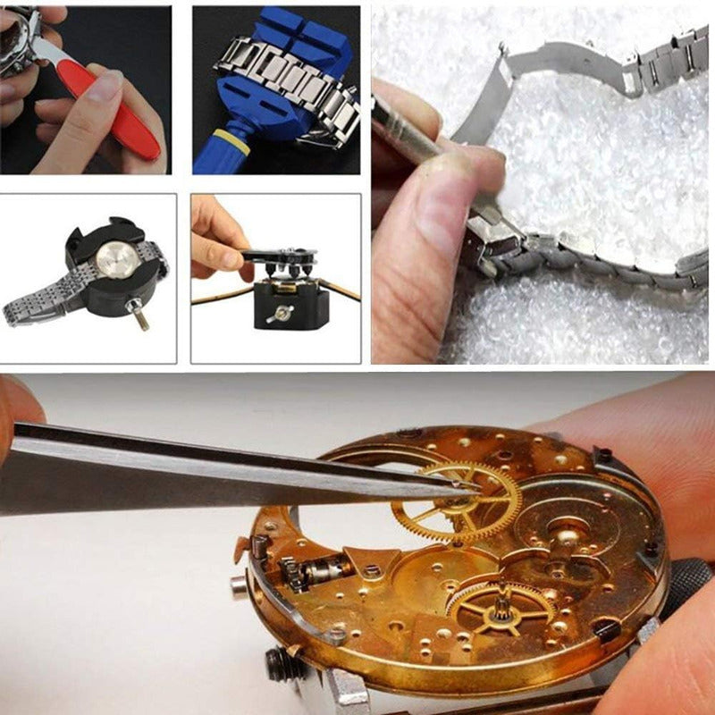 Kit Herramientas Relojeria 16 Pcs Relojes Reloj + Funda