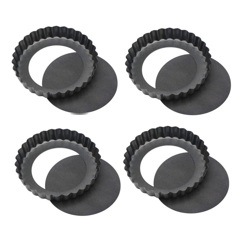 4 Moldes Desmontables Para Tortas Tartas Molde Mini Tartalet