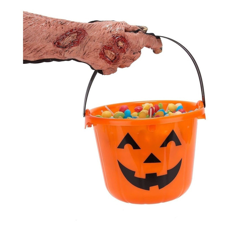 Cubo Calabaza Para Dulces Halloween Balde Dulces Fiestas