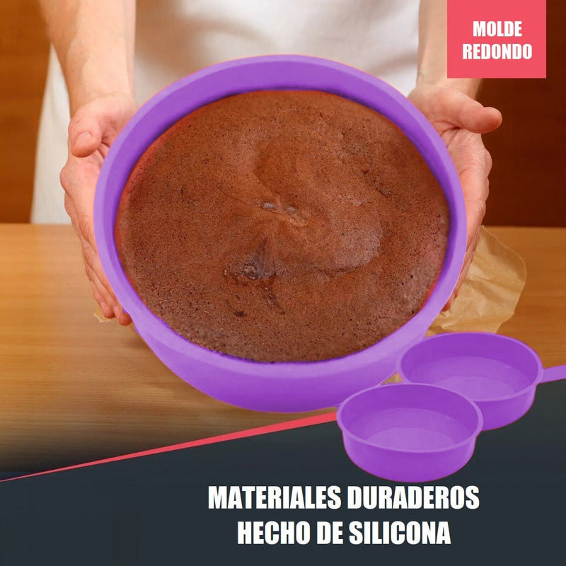 Molde Pan Redondo Silicona Moldes Para Repostería Queque