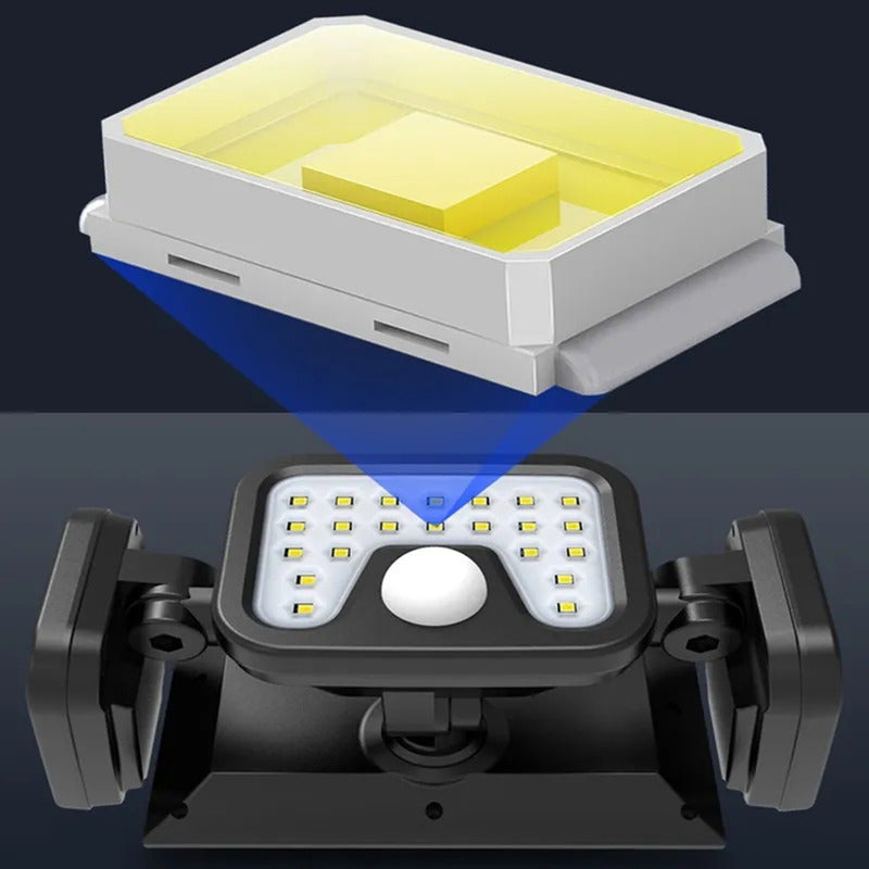 Pack X2 Focos Solar Led Exterior Foco Solar Con Sensor 74led