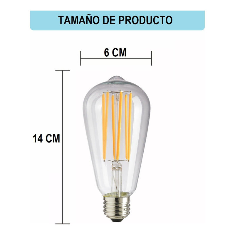 Ampolleta Vintage 6w E27 Filamento Luz Calida 2700k