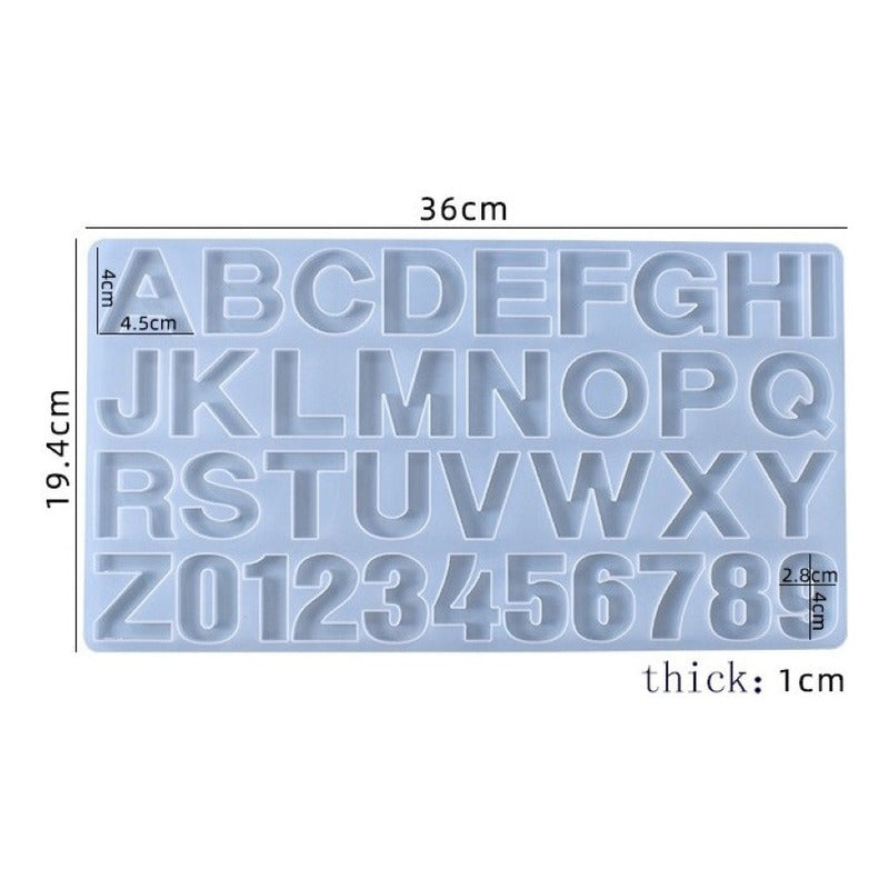Molde Silicona Letras Números Moldes Repostería Transparente