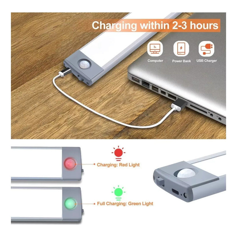 Barra Con Sensor Movimiento Lámpara Armario Luz Led Con Sensor Movimiento Barra Closet Baño Cocina Arcashopping Aplique Con Luz Led Lampara Usb Lampara Armario Con Sensor