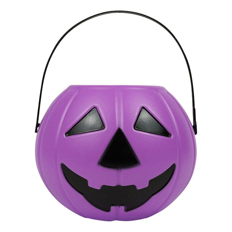 Mini Cubo Calabaza Para Dulces Halloween Cubo Dulce O Truco