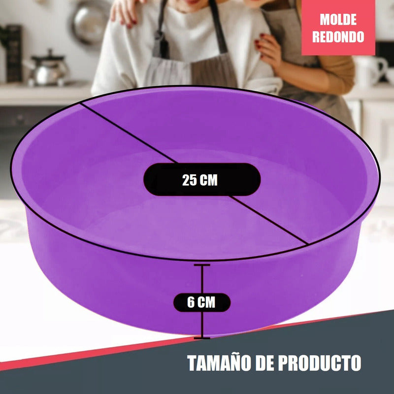 Molde Pan Redondo Silicona Moldes Para Repostería Queque