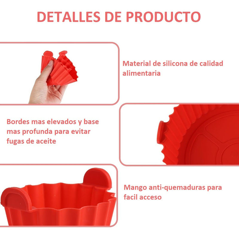 Pack X6 Molde Silicona Antiadherente Para Freidora De Aire