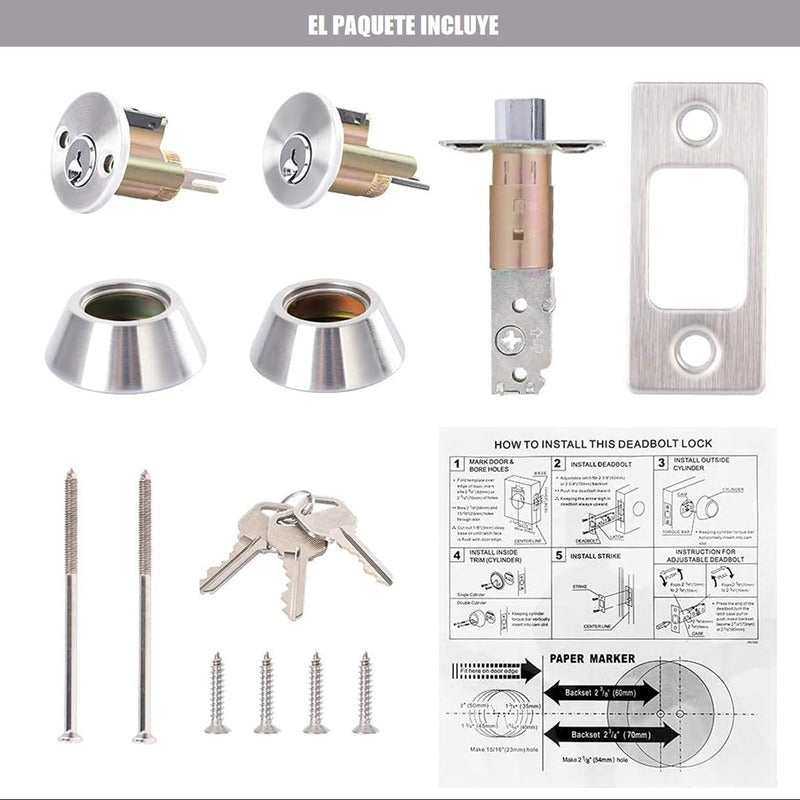Pack X2 Cerradura Chapa Para Puertas Cerrojo De Seguridad