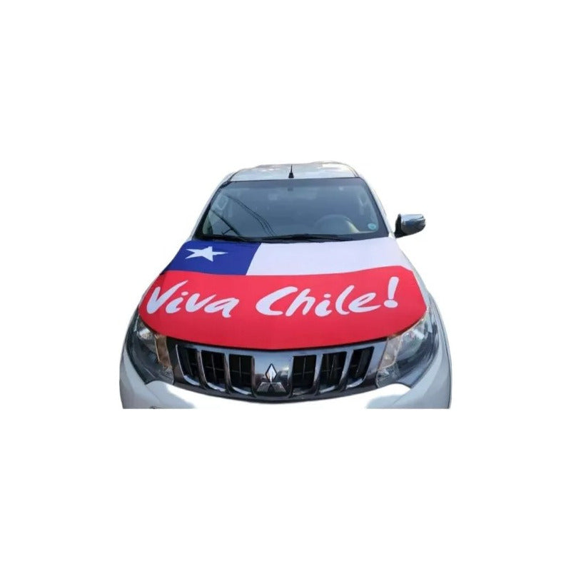 Cubre Capot Bandera Chile Funda Elástica Forro Auto Camionet