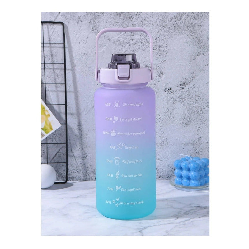 Botella De Agua Portátil Sport 2 Litros Botella Con Horarios
