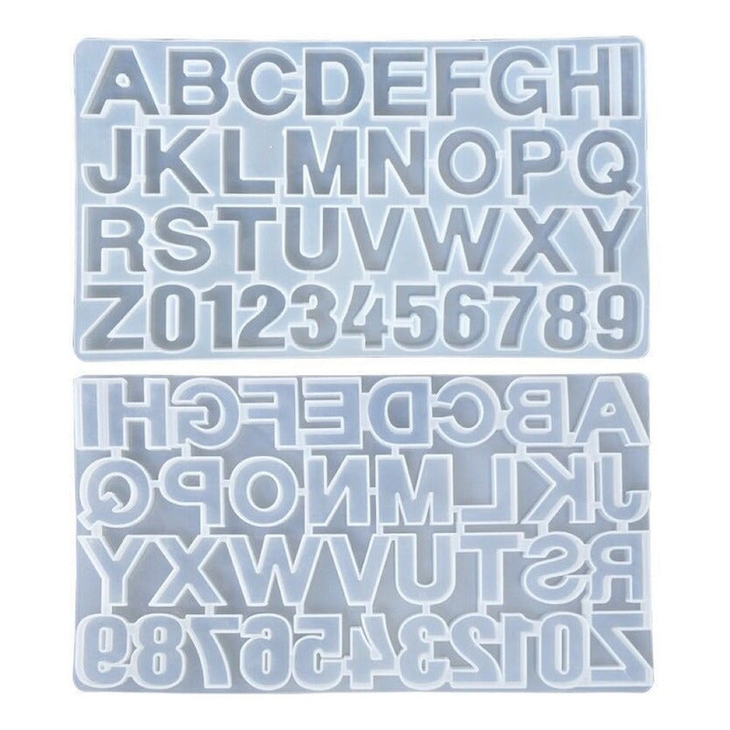 Molde Silicona Letras Números Moldes Repostería Transparente