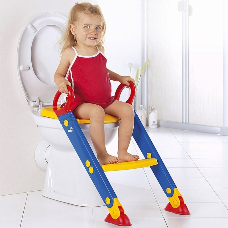 Adaptador Baño Niño Asiento De Baño Para Niños Escalera Pele Color Azul Liso