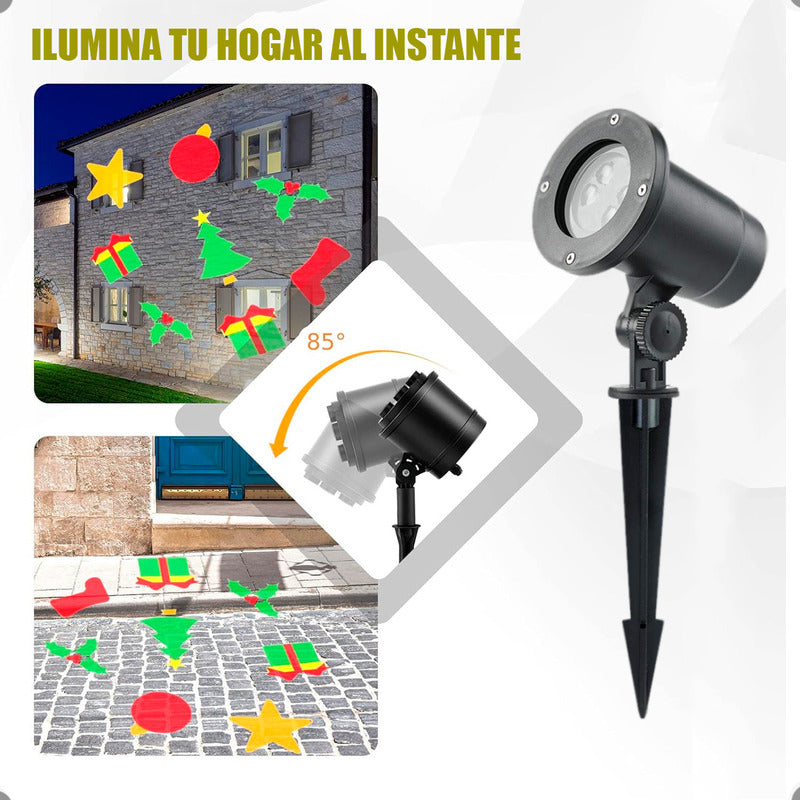 Adorno Navidad Exterior Luces Navideña Proyector De Navidad