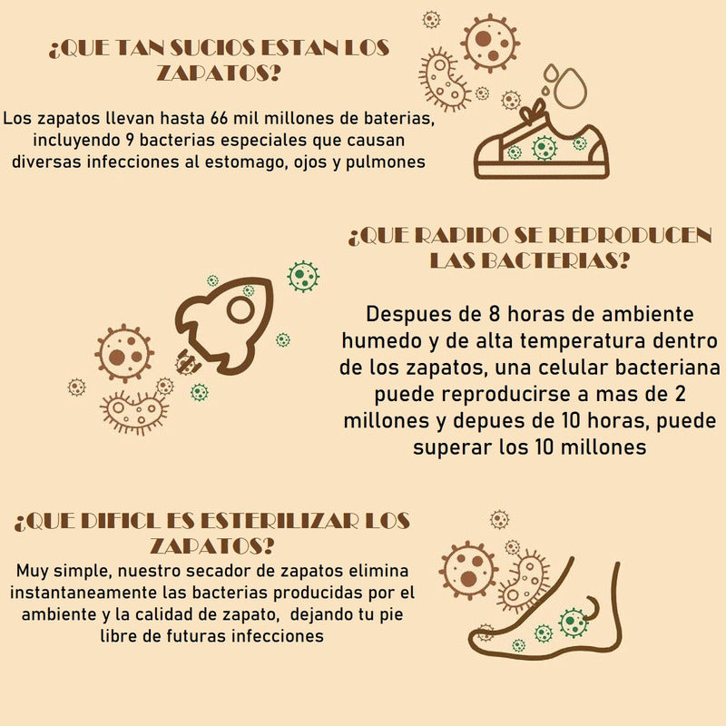 Secador Calzado Eléctrico Deshumidificador Zapatos Secador