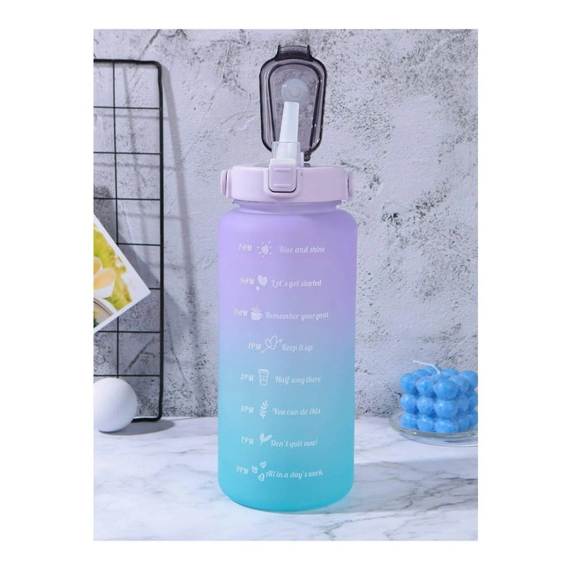 Botella De Agua Portátil Sport 2 Litros Botella Con Horarios