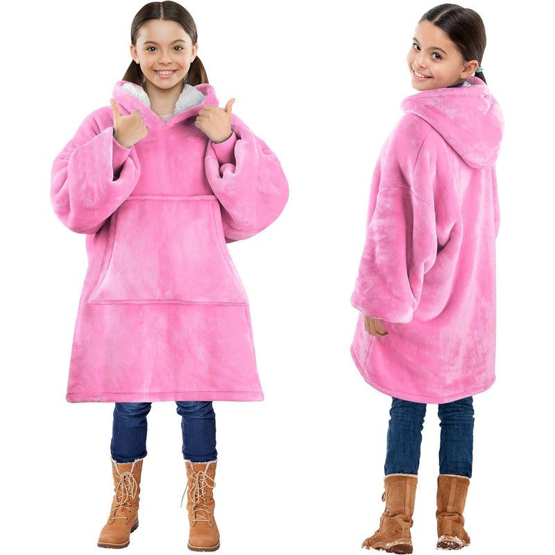 Pack X2 Poleron Peludo De Niña Poleron Con Capucha Niño Polerones Poleron Gigante Poleron Sherpa Frio Invierno Arcashopping Pijama Polar Manta Sherpa