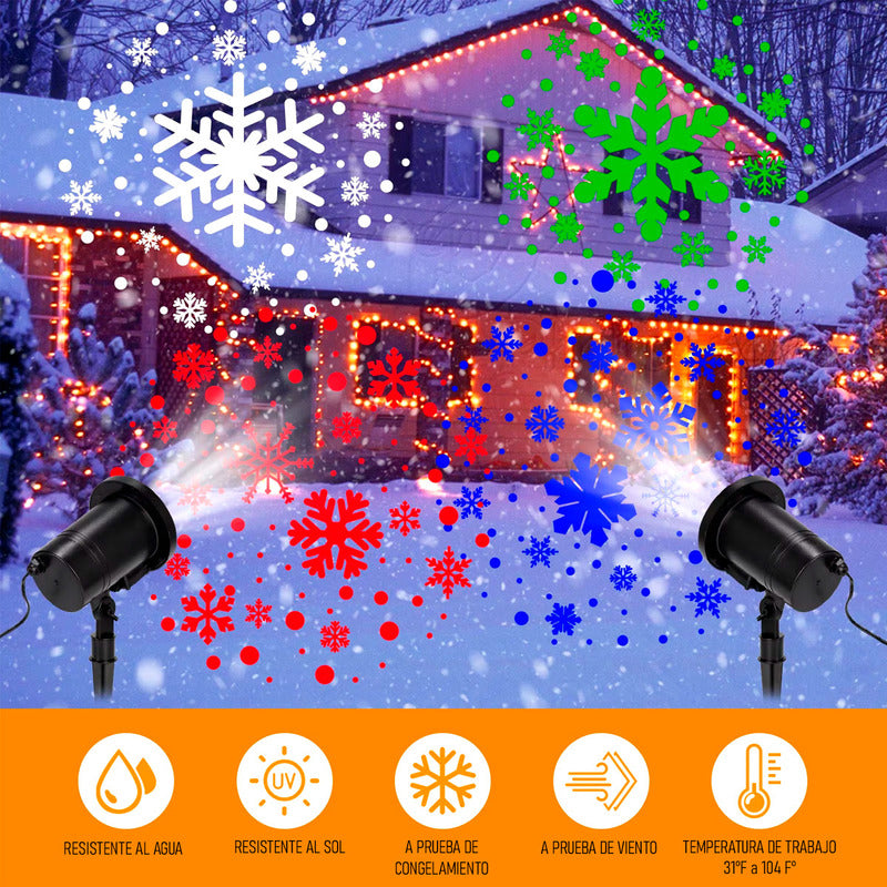 Adorno Navidad Exterior Luces Navideña Proyector De Navidad