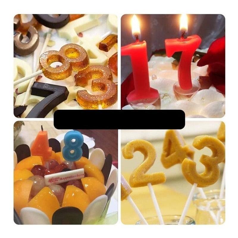 Molde Silicona Letras Números Moldes Repostería Transparente