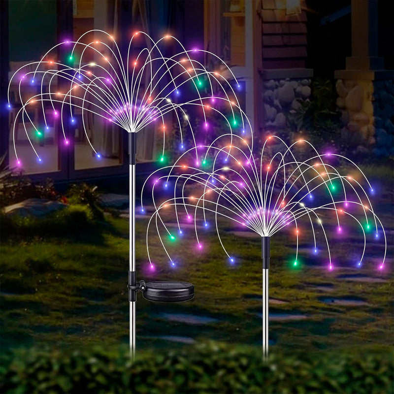 Luces Hadas Navidad Solares Luces Fuego Artificial Exterior