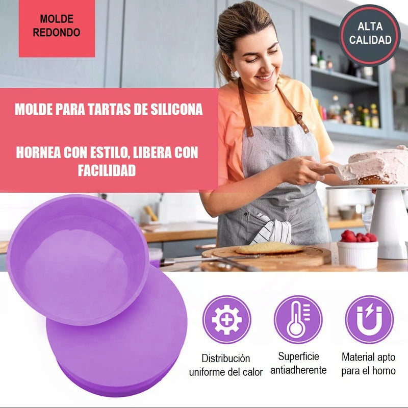 Molde Pan Redondo Silicona Moldes Para Repostería Queque
