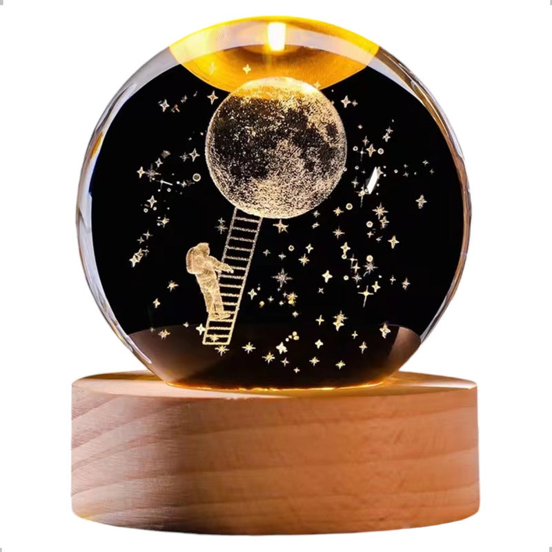 Lámpara De Cristal 3d Lámpara Led De Noche Bola De Cristal
