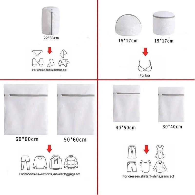Set 7 Bolsa Para Lavar Ropa De Malla Para Lavandería Delicad