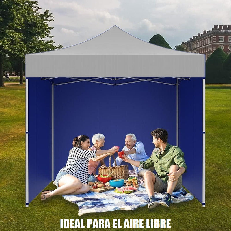 Pack X2 Repuesto Toldo Lona Lateral 3x3 Azul Laterales Toldo