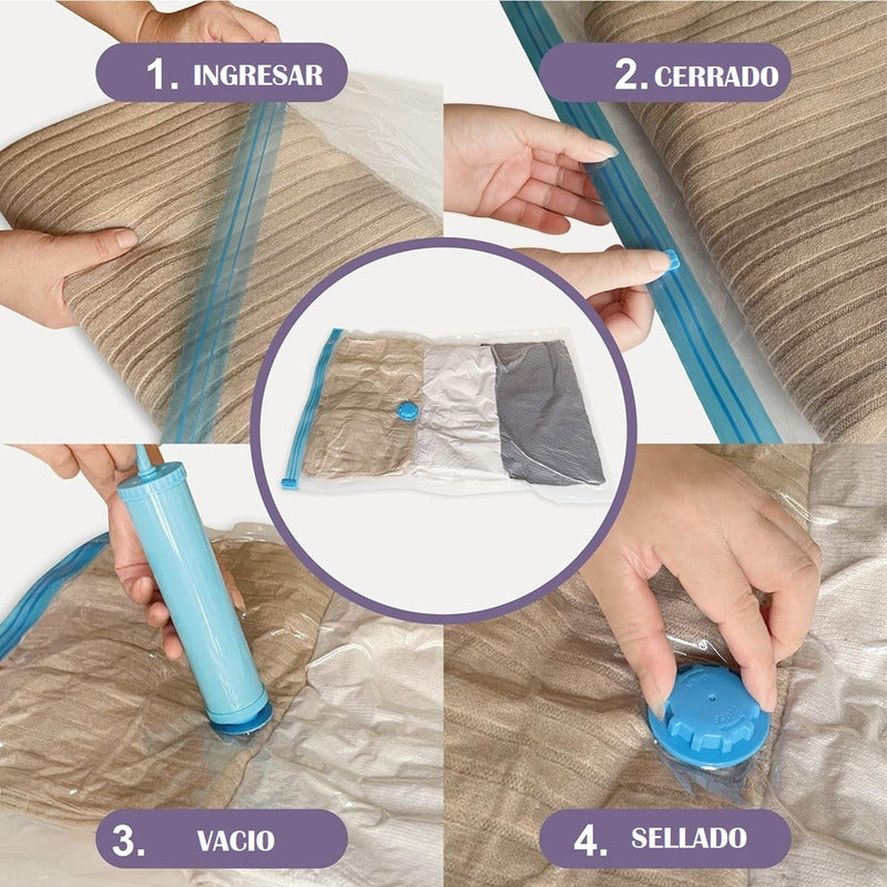 Pack X3 Bolsa Al Vacio 80x110 Bolsas Comprimida Ahorra Espac